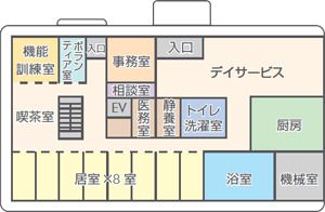 ケアライフ金井の1 階のフロアマップ