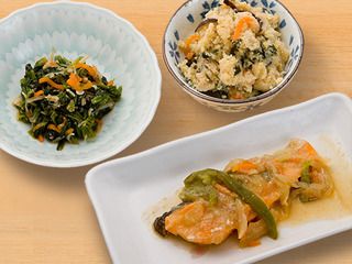 魚のあんかけと、おからと青菜と人参の和え物