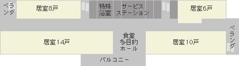 サン・フラワー苑の2階のフロアマップ