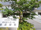 静かな街並みの施設入口