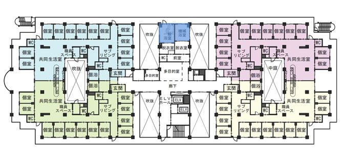 多機能な施設配置図