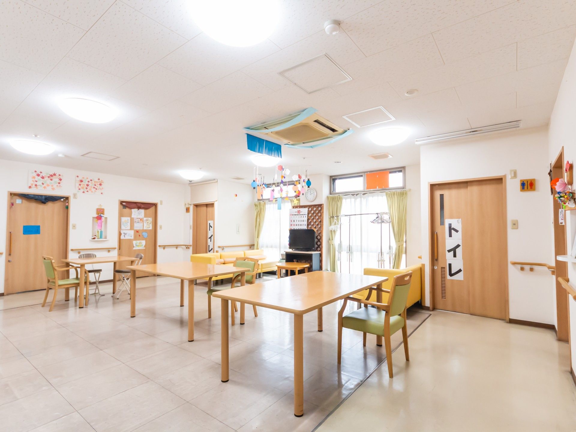 明るい共有スペース