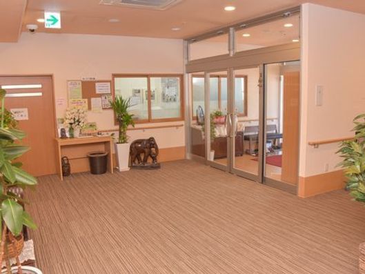 観葉植物の並ぶ玄関