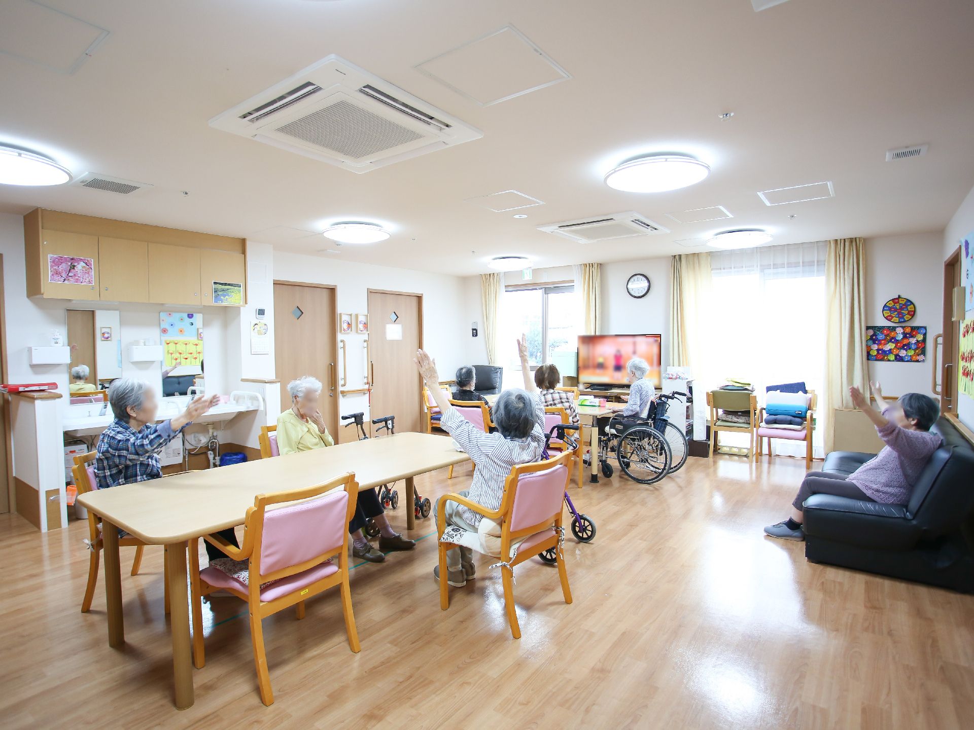 レクリエーションや機能訓練、イベントなどで使用される共有スペース