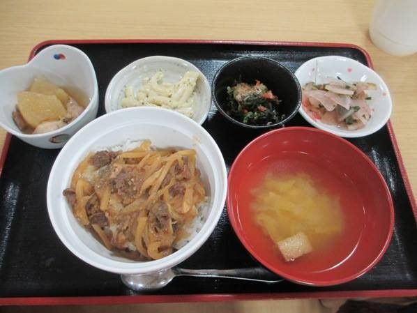 「ワールドステイののいち」のお食事２。丼物は、食欲をそそる。