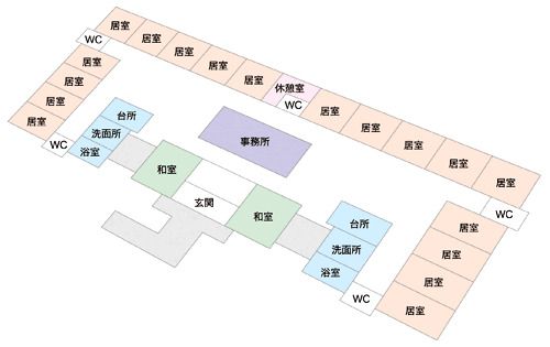 グループホーム 和楽の家久米のフロアマップ1のフロアマップ