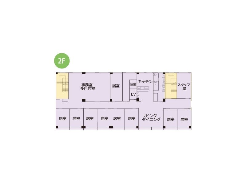 介護付き有料老人ホーム せらび新宿の2Ｆのフロアマップ