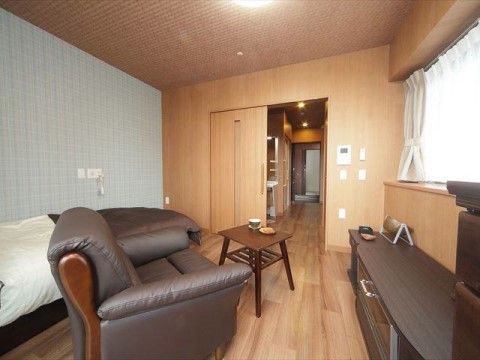 「グランメゾン迎賓館福岡伊都」居室。当施設は、安心・安全のバリアフリー設計となっています。