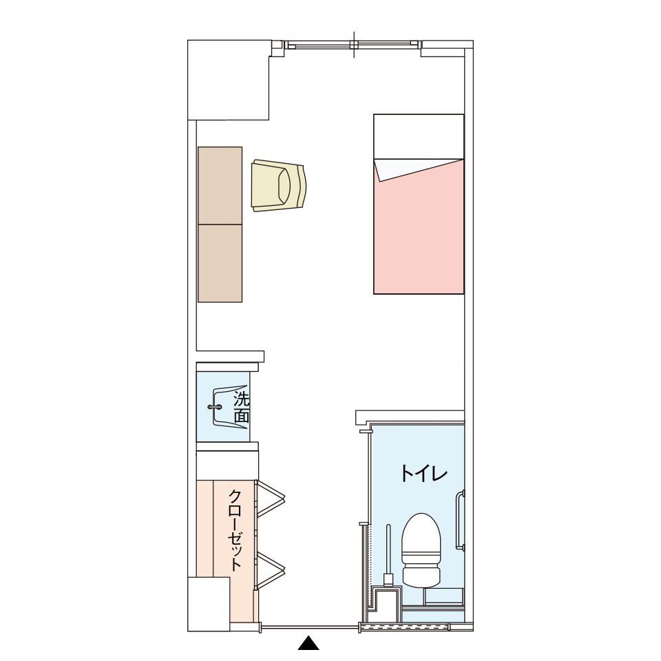 グッドタイム リビング なかもずのお一人さまタイプの間取り図
