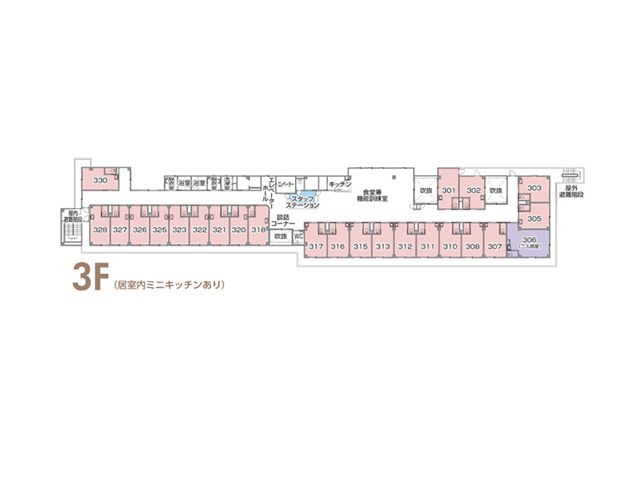 チャーム須磨海浜公園の3Ｆのフロアマップ