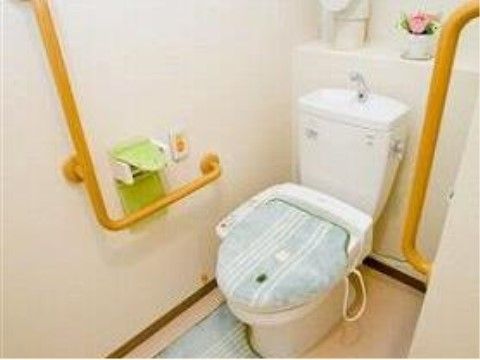 手すり付き清潔なトイレ