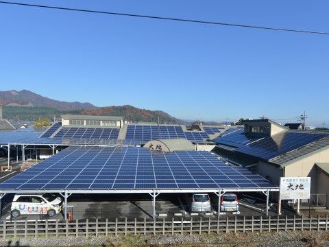 「高齢者介護施設 大地」外観。当施設の周辺は、自然豊かな環境が広がりますので、生活をするには、最高の環境であると思っています。