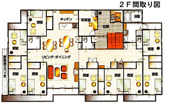 グループホーム さざんかの2Ｆのフロアマップ