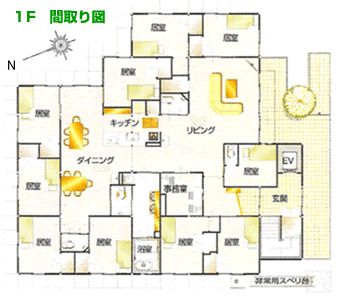 グループホーム ユーカリ新松戸の1Ｆのフロアマップ