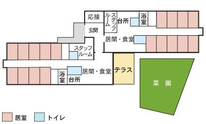 グループホーム ひかり昭和西条のフロアマップ1のフロアマップ