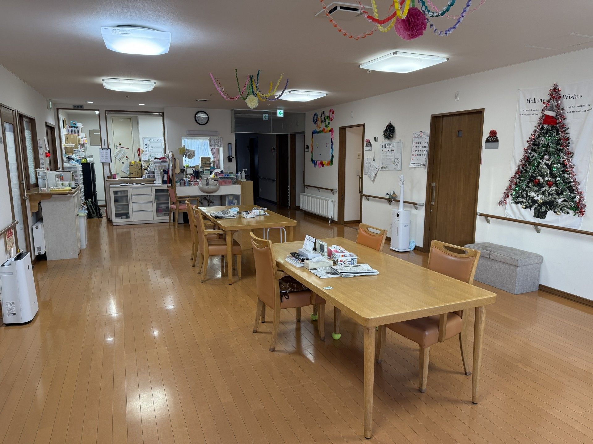 明るい共有スペース