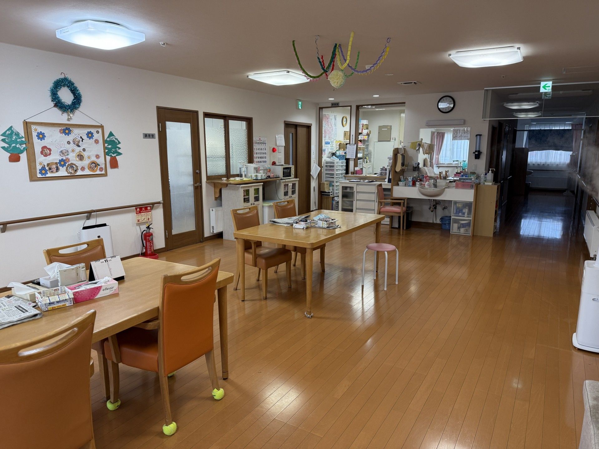 明るい共有スペース