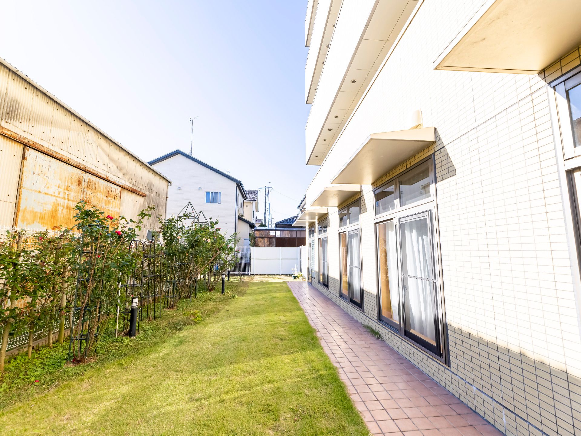 植物などが植えられている中庭