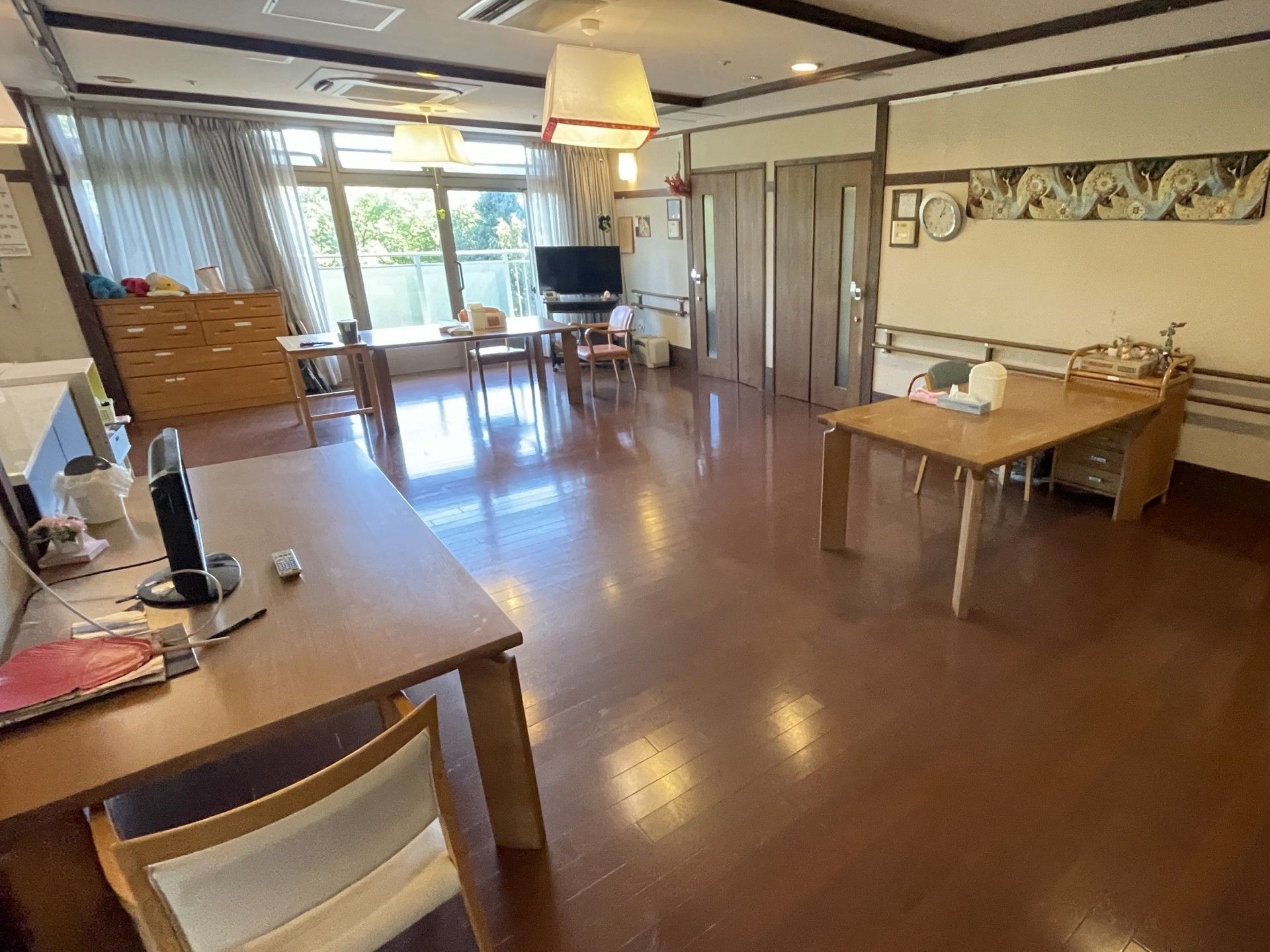 明るい共有スペース