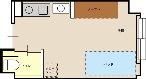 サン・ウィング国分寺の居室の間取り図