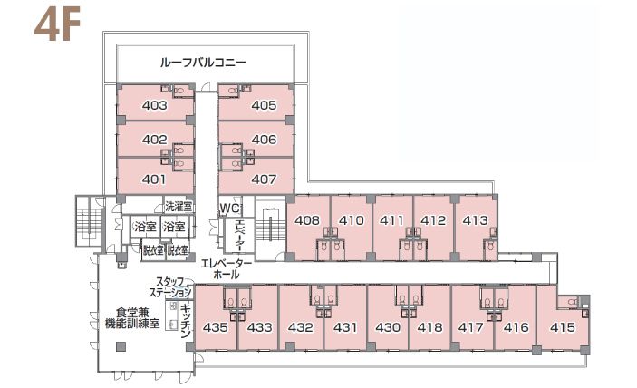 チャーム加古川駅前の4Ｆのフロアマップ