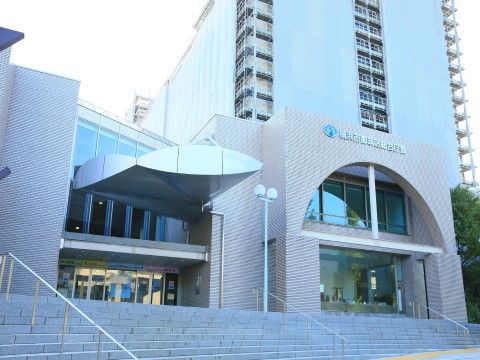役所は鉄筋コンクリート建てで重厚感がある。金属製のユニークな形の屋根があり、デザイン性のある建物になっている。