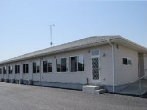 まごころの家 常陸大宮中富の外観。平屋建ての施設。