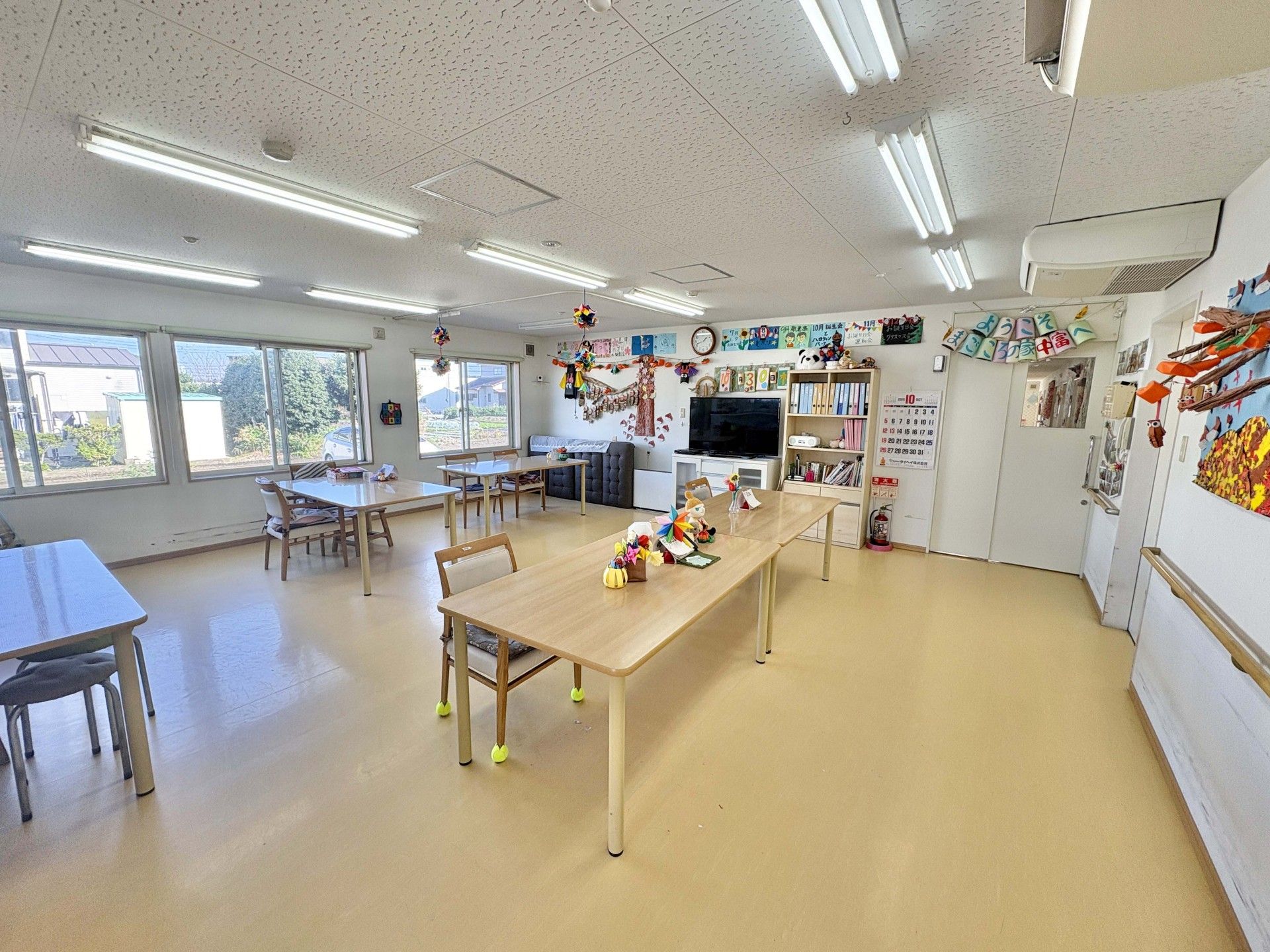 明るい共有スペース
