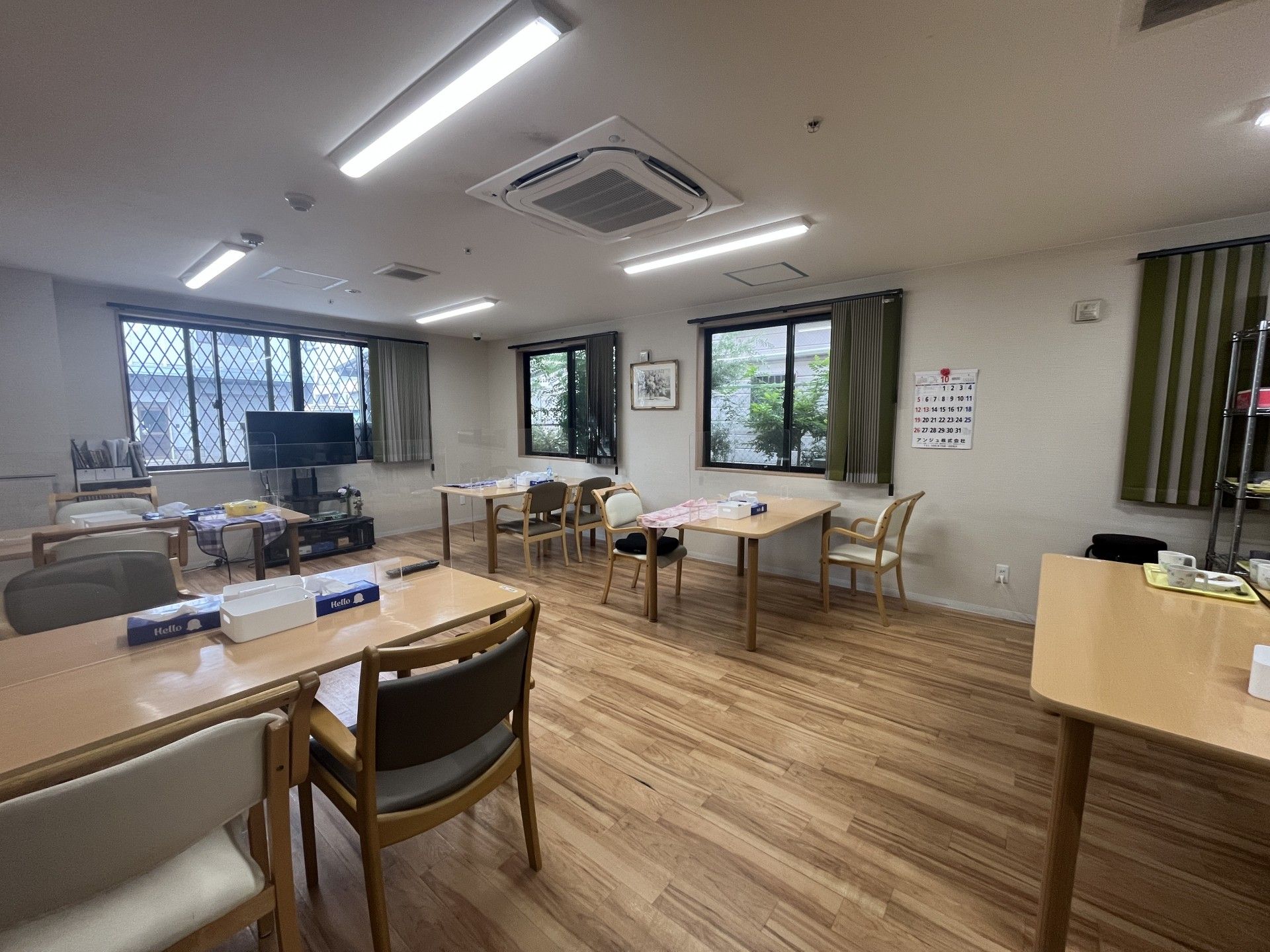 明るい共有スペース