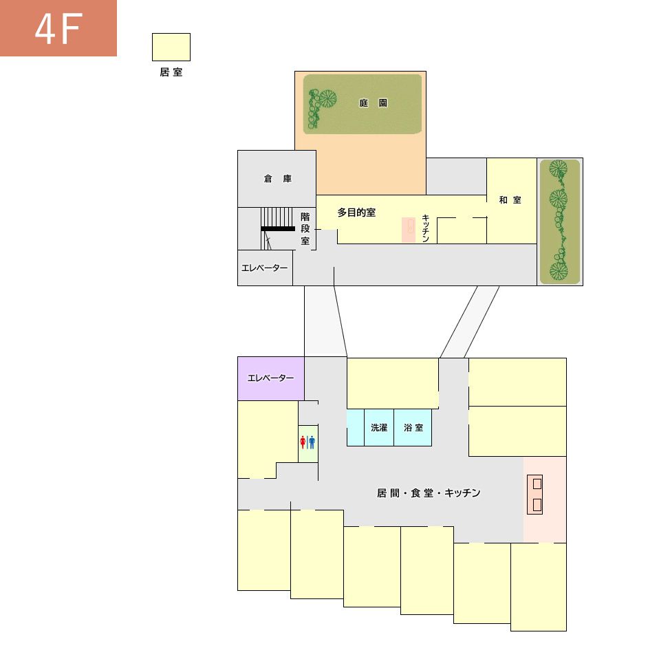 レーベンズラウムの4Ｆのフロアマップ