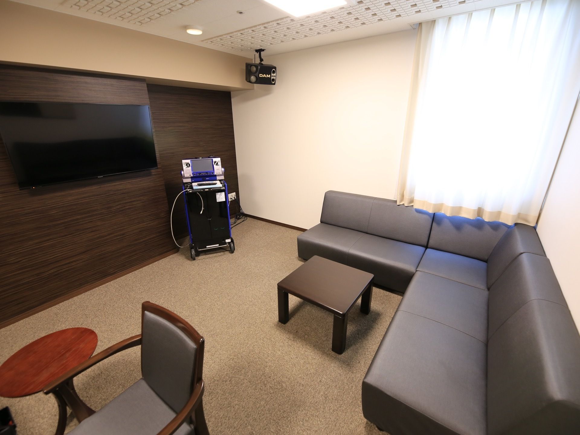 カラオケができるよう、専用のスペースを完備している。座り心地の良いソファと大きなテレビ画面があり、大勢で利用可能である。