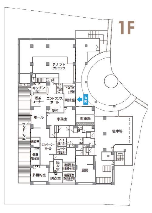 チャームスイート新宿戸山の1Ｆのフロアマップ