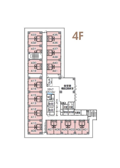 チャームスイート新宿戸山の4Ｆのフロアマップ