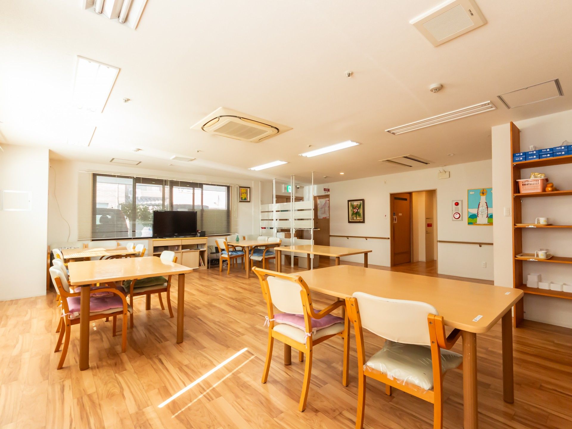 明るい共有スペース