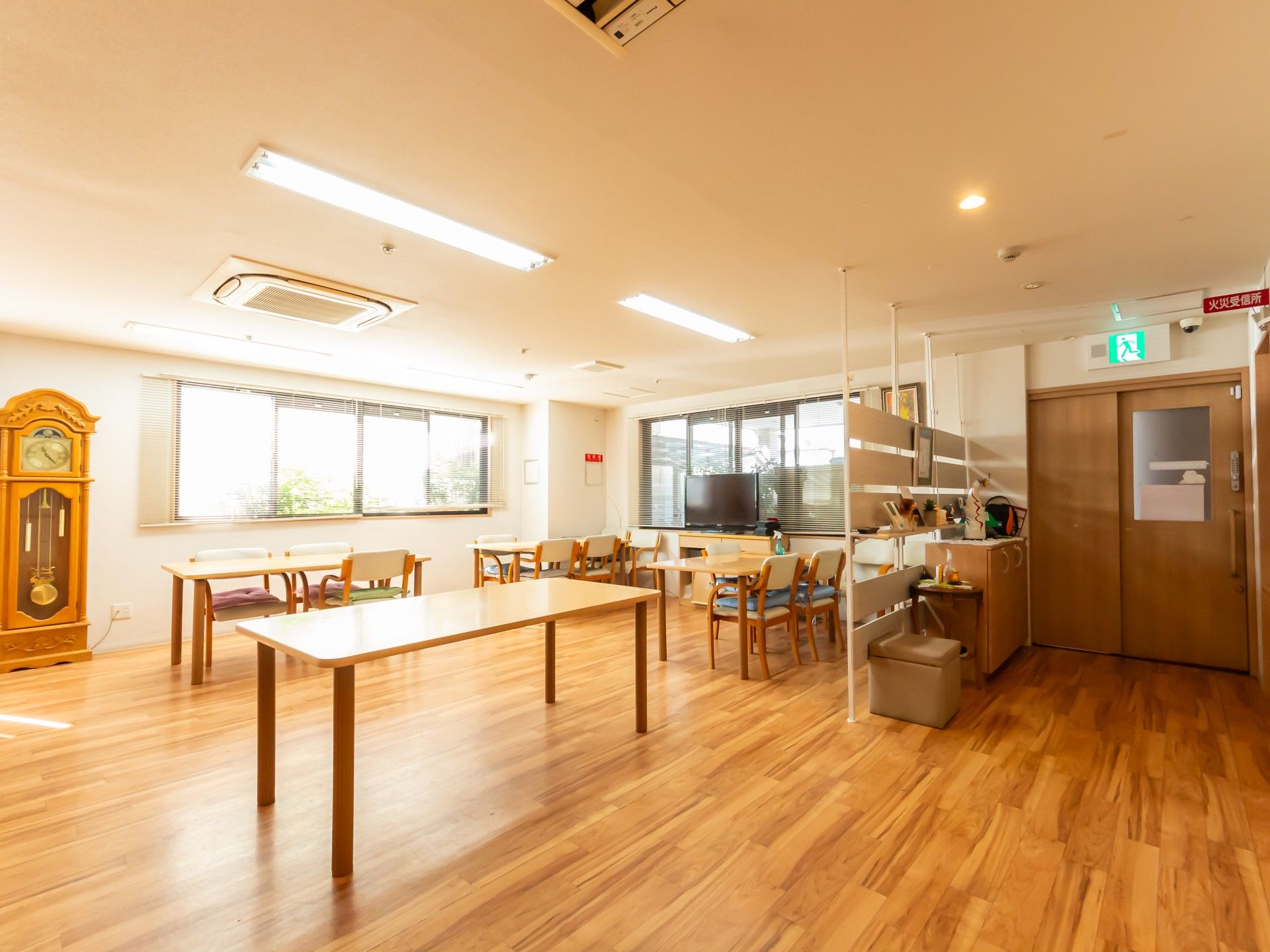 明るい共有スペース