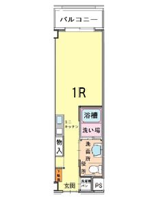 きよみず苑・京都東の1R お一人様用の間取り図