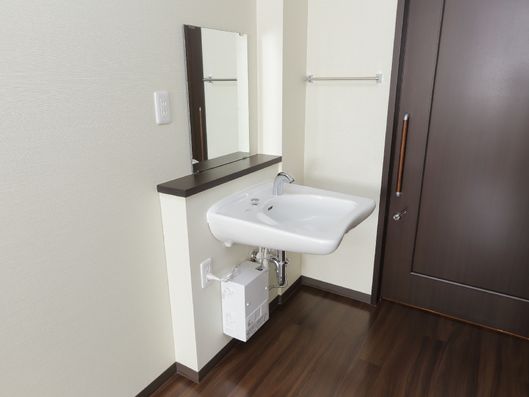 お部屋に備え付けられた洗面所