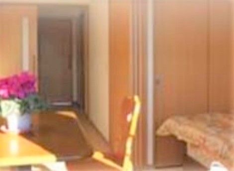 窓越しに日差しが差し込んで、とても明るくなっている居室