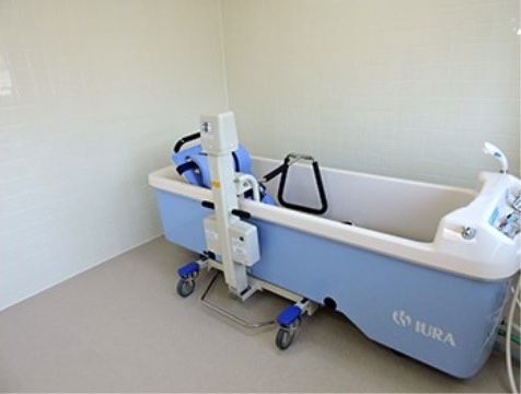 ベストライフ北本の機械浴室。座ったまま入浴できる機械。