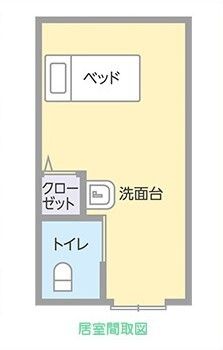 サービス付き高齢者向け住宅 虹の森豊橋下地の居室の間取り図