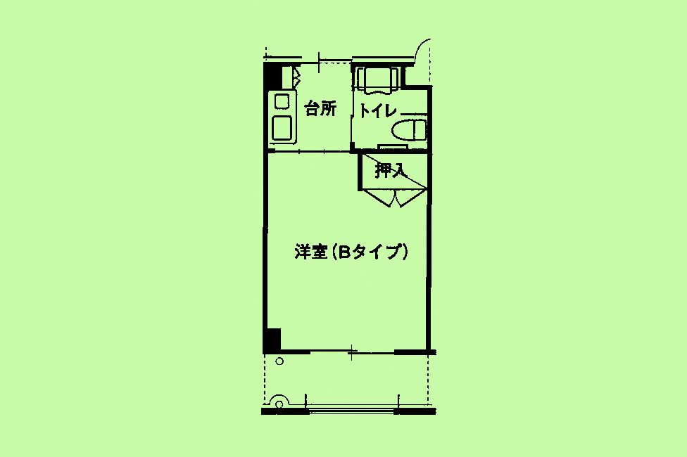 ケアハウス 茶ノ木台くらぶのＢタイプ【洋室】の間取り図