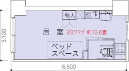 介護付有料老人ホーム 花つむぎの居室の間取り図