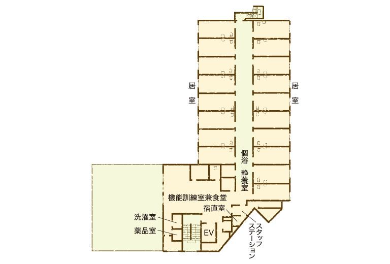 ベティさんの家荒子公園の4階のフロアマップ