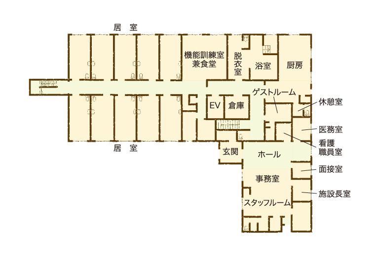 ベティさんの家楠の1Ｆのフロアマップ