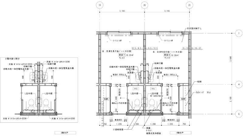 秋桜ヴィレッジ初石の1階住戸廻り詳細図の間取り図