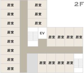 住宅型有料老人ホーム レストコート巽西の2Ｆのフロアマップ