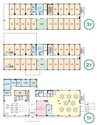 サービス付高齢者向け住宅 翠のさとの1～3Ｆのフロアマップ