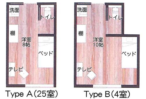 有料老人ホーム 仁田原ノ杜の居室の間取り図