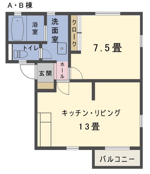 健康型ハウス都のA・B棟の間取り図