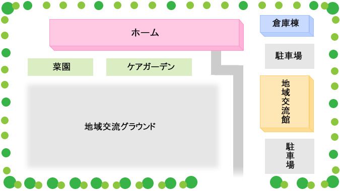 介護付有料老人ホーム 明和ふれあいガーデンのホームの配置図のフロアマップ